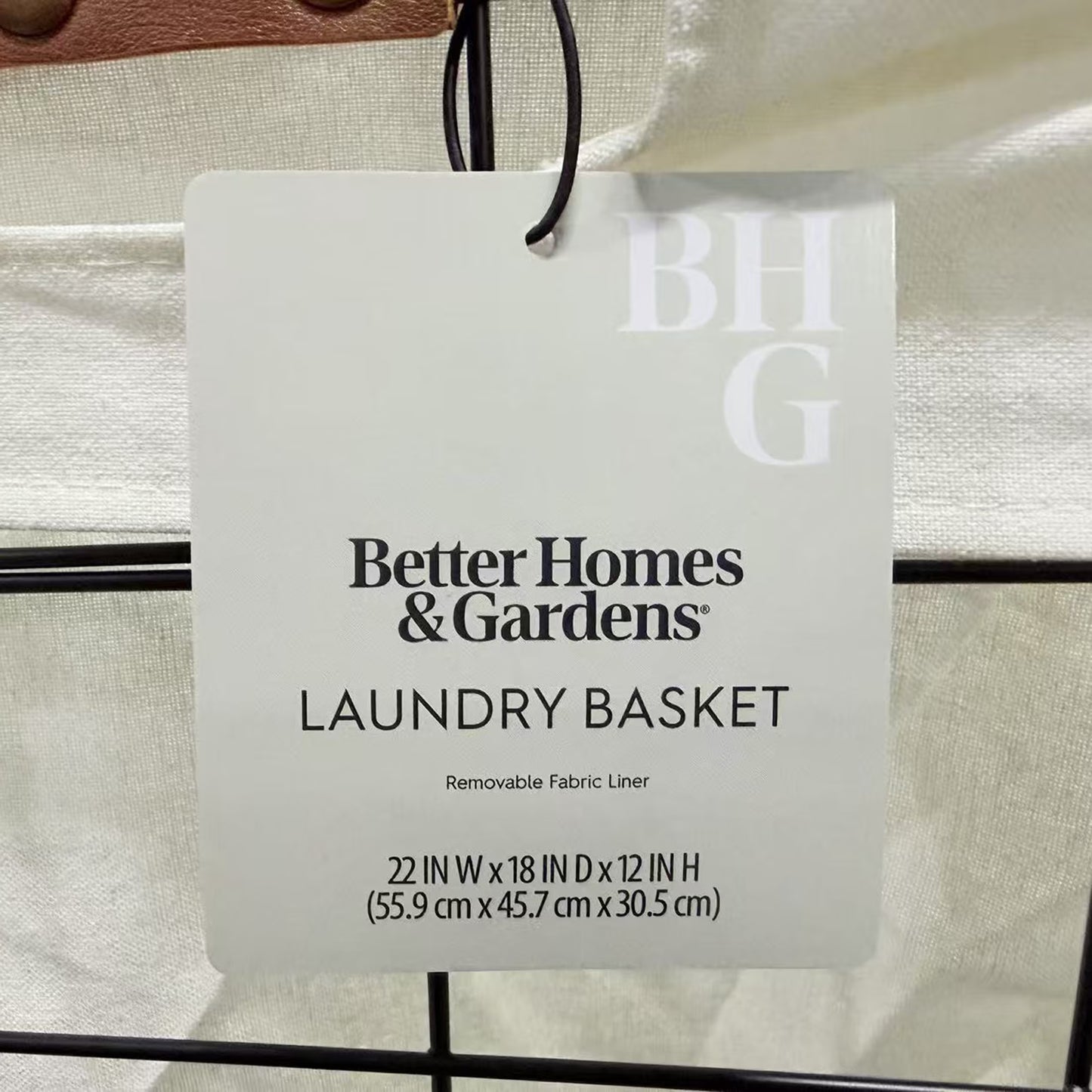 (2 Pack)  60L Rectangular Steel Laundry Basket, Black & Natural, Adult