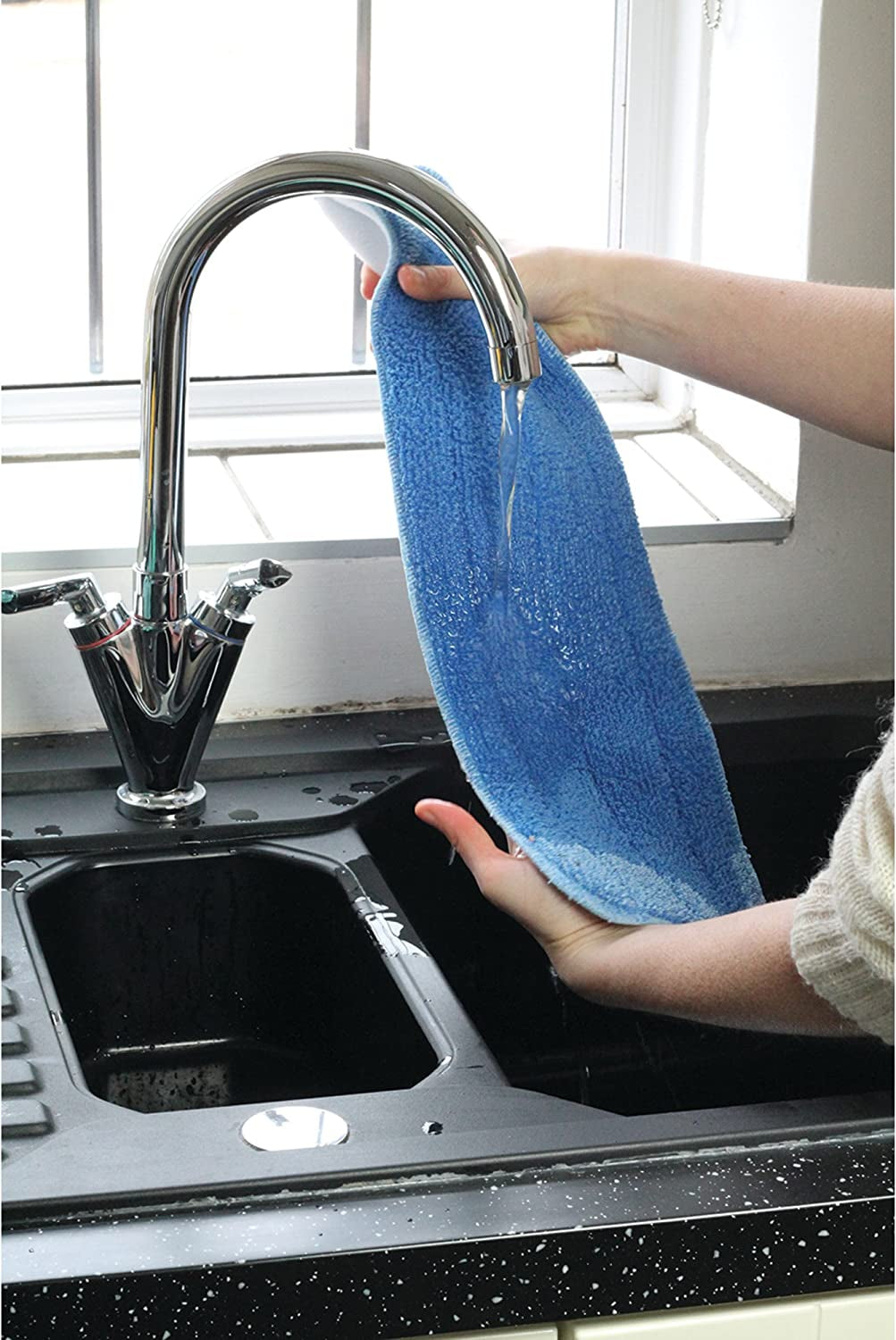 Deep Clean Microfiber Mop - Reusable Mop Pad for Home Cleaning, Hard Floors, Wood, Tile, or Laminate, Machine Washable, Use Wet for Cleaning or Dry for Dusting, No Refills or Spray Needed